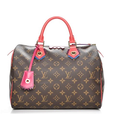 Louis Vuitton Flamingo Monogram Speedy 30 Tote/Handbag 